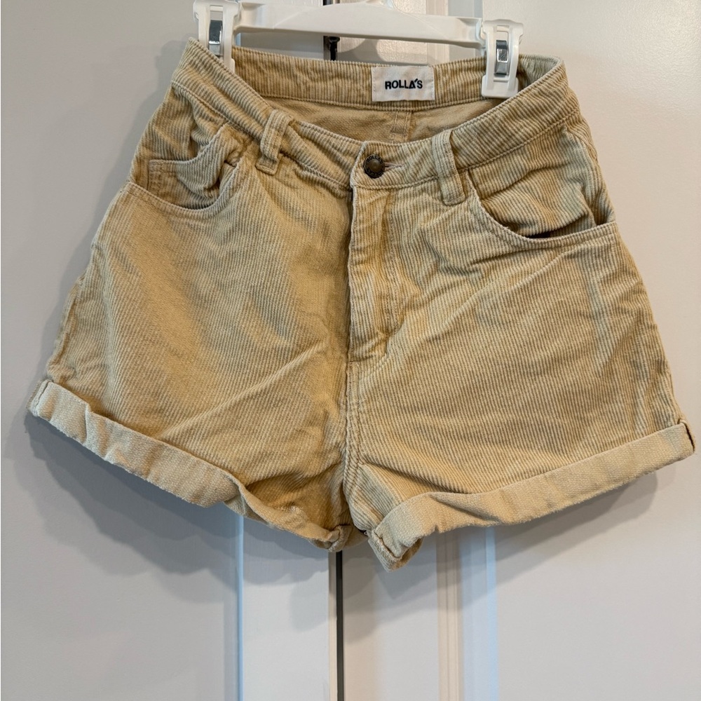 Rolla's High Waist Yellow Corduroy Shorts